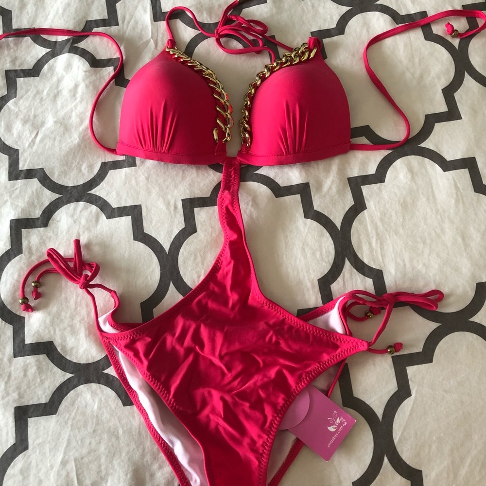 Brand new Swimbay hot pink swimsuit size L